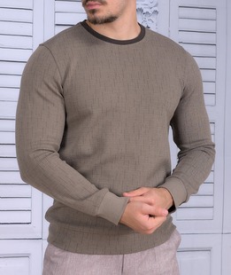 Κομψή καφέ ανδρική μπλούζα με γραμμές