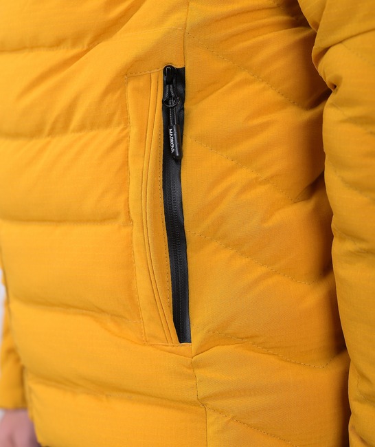 Χειμερινό κομψό μπουφάν με βάτα σιλικόνης μουσταρδί χρώμα 
