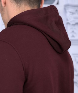 Ανδρικό μπορντό φούτερ με στάμπα