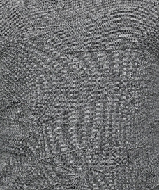 Ανδρικό μάλλινο γκρι πουλόβερ σε λεπτή πλέξη