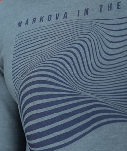 Кομψή μπλούζα με wave print ανοιχτό πράσινο