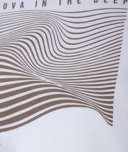 Κομψή μπλούζα με στάμπα λευκό χρώμα