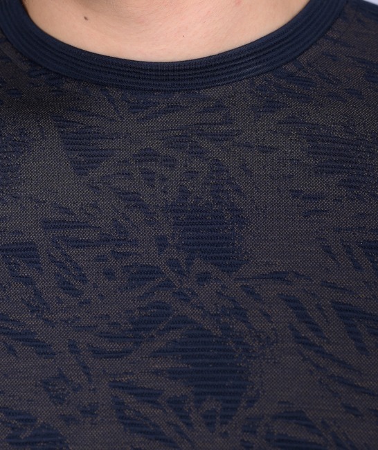 Ανδρική μπλε βαμβακερή μπλούζα με 3D υφή