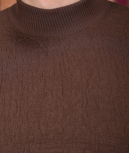 Ανδρικό  μάλλινο πουλόβερ χρώμα καφέ 