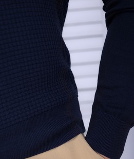 Κομψό ανδρικό μπλε πουλόβερ