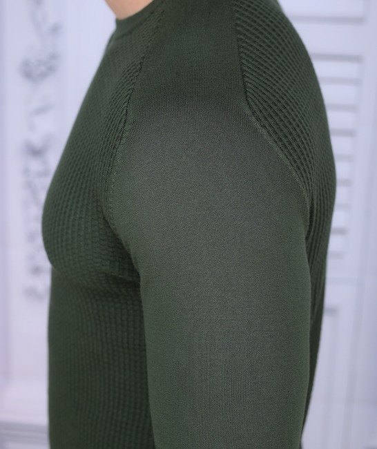 Κομψό ανδρικό πουλόβερ πράσινο χρώμα 