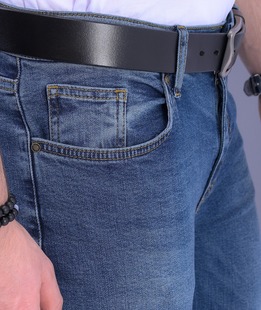 Κομψό ψηλόμεσο τζιν σε σκούρο μπλε χρώμα