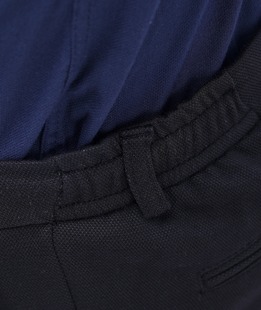 Ανδρικό κομψό μαύρο παντελόνι από ανάγλυφο ύφασμα 4 τσέπες