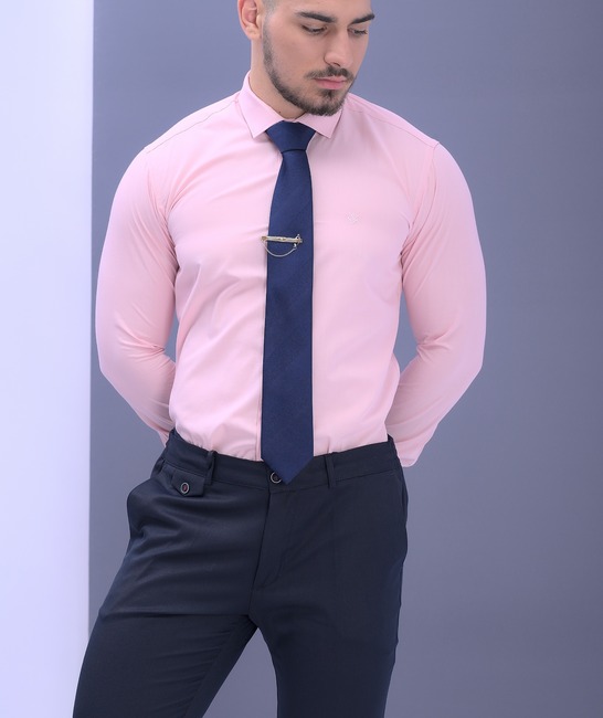 Αμπιγέ ανδρικό πουκάμισο σε ροζ χρώμα