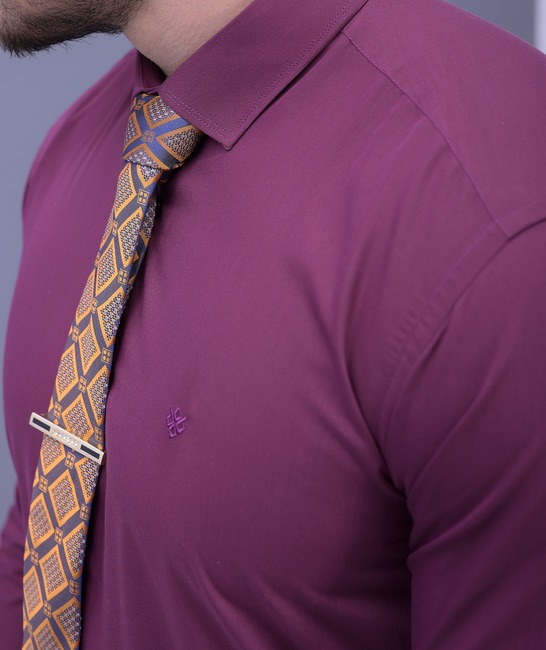 Ανδρικό πουκάμισο πολυτελείας σε χρώμα κερασί