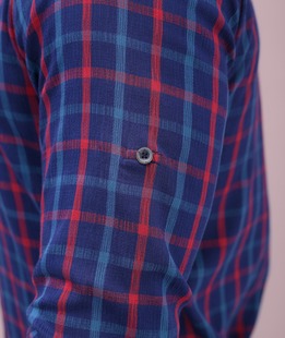 Ανδρικό καρό πουκάμισο σε μπλε και κόκκινο 