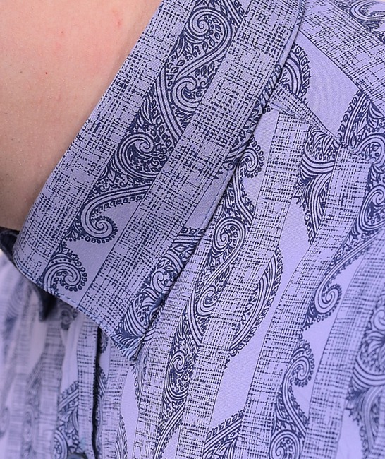 Ανδρικό κομψό πουκάμισο σε γκρι και μπλε