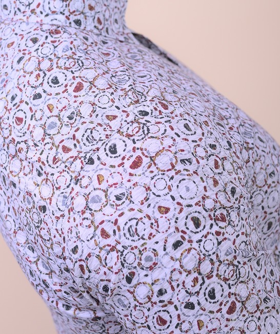 Αμπιγιέ ανδρικό πουκάμισο με στάμπα με πολύχρωμους κύκλους 