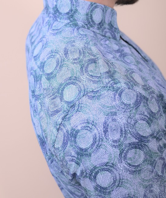 Ανδρικό αμπιγιέ πουκάμισο πράσινο σε  κύκλους