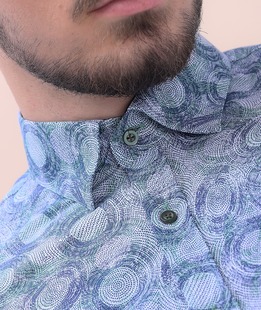 Ανδρικό αμπιγιέ πουκάμισο πράσινο σε  κύκλους