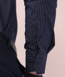 Ανδρικό πουκάμισο ριγέ σε χρώμα indigo 