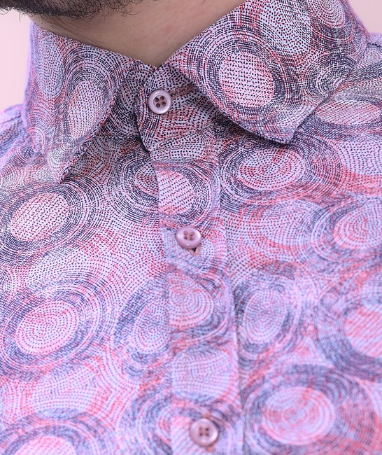 Ανδρικό αμπιγέ πουκάμισο σε χρωματιστούς κύκλους