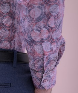 Ανδρικό αμπιγέ πουκάμισο σε χρωματιστούς κύκλους