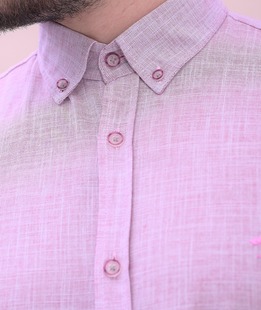 Κομψό ανδρικό λινό πουκάμισο σε χρώμα μπορντώ 