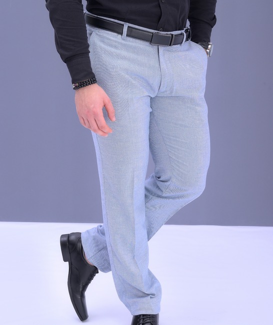Ανδρικό σιέλ παντελόνι με ιταλική τσέπη