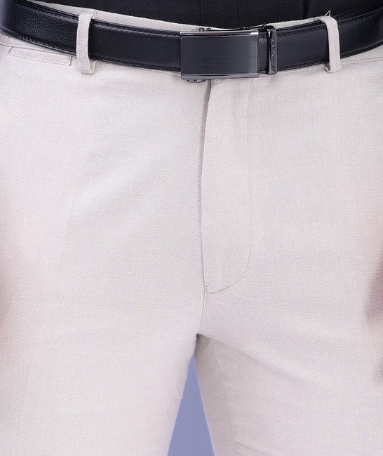 Ανδρικό λινό παντελόνι χρώμα εκρού