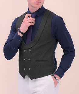 Extravagant ανδρικό γιλέκο σε πράσινο πετρόλ