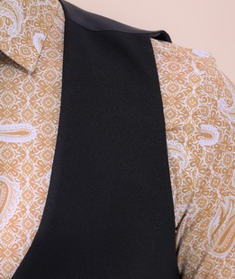 Ανδρικό αμπιγέ μαύρο γιλέκο με διπλι σειρά κουμπιά 