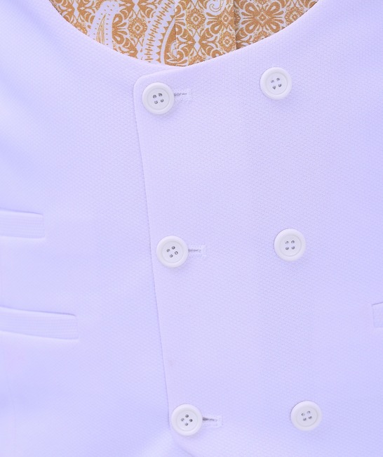 Αμπιγέ λευκό γιλέκο με διπλι σειρά κουμπιά 
