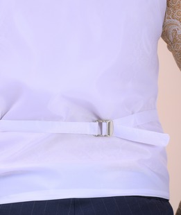 Αμπιγέ λευκό γιλέκο με διπλι σειρά κουμπιά 