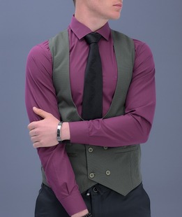 Ανδρικό κομψό πράσινο γιλέκο με διπλή σειρά κουμπιά