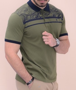 Πράσινο ανδρικό κοντομάνικο μπλουζάκι πόλο 