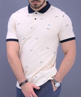 T-SHIRT τύπου Lacosta σε εκρού χρώμα 