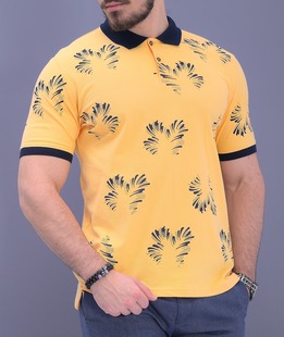 Κοντομάνικο μπλουζάκι πόλο σε κίτρινο χρώμα