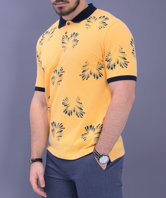 Κοντομάνικο μπλουζάκι πόλο σε κίτρινο χρώμα