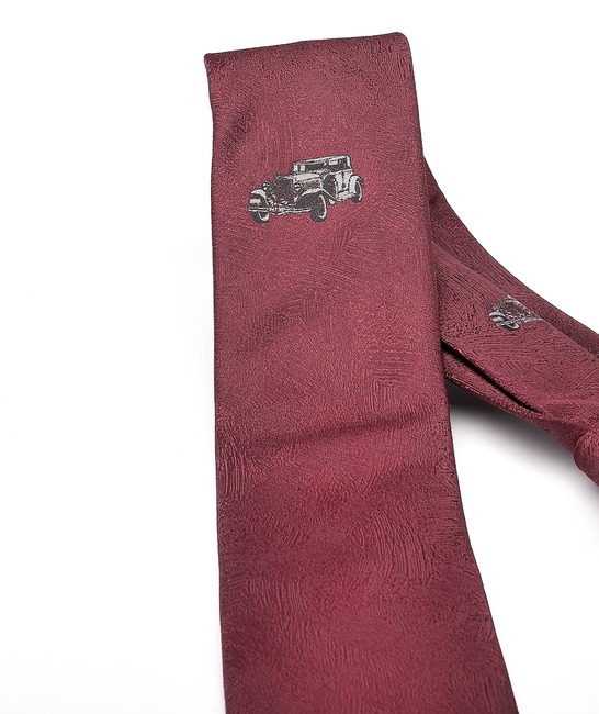Premium μπορντό γραβάτα με κέντημα 