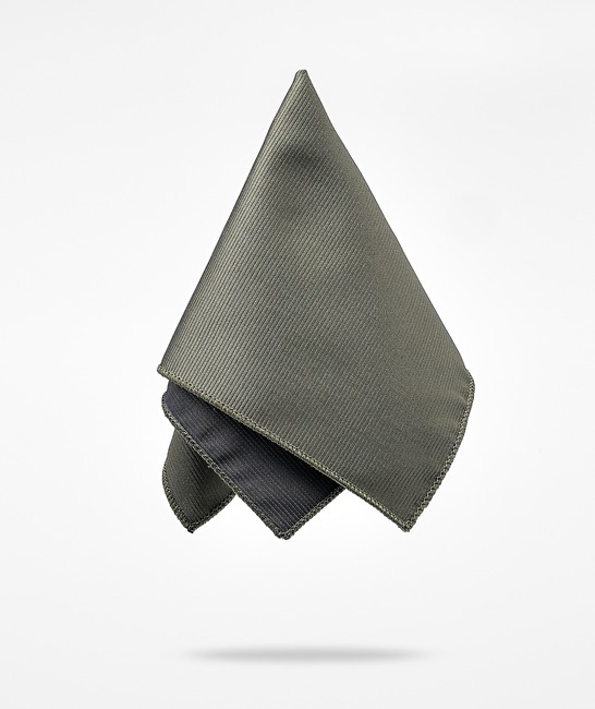 Ριγέ γραβάτα πράσινο λάδι σετ με μαντηλάκι