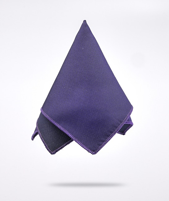 Μωβ γραβάτα με μαντηλάκι με ανάγλυφο ύφασμα