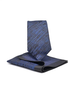 Μπλε elegance γραβάτα με αφηρημένες μαύρες γραμμές