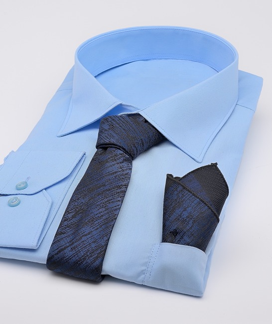 Μπλε elegance γραβάτα με αφηρημένες μαύρες γραμμές
