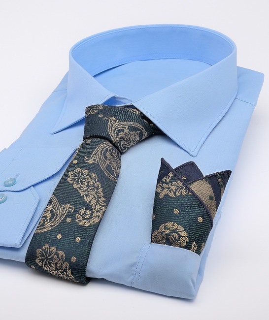 Πράσινη premium γραβάτα με στοιχεία paisley