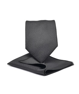 Ανδρική μαύρη γραβάτα με ζιγκ ζαγκ σχέδιο