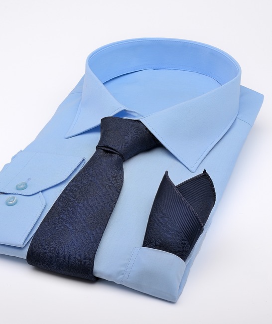 μπλε ναυτικό φλοράλ γραβάτα, σετ με μαντηλάκι