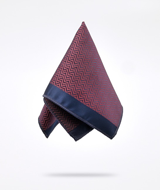 Ανδρική κομψή μπορντό  γραβάτα ζιγκ ζαγκ σετ με μαντηλάκι