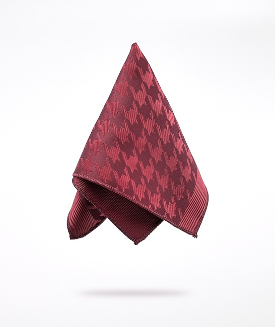 Ανδρική houndstooth premium μπορντό γραβάτα