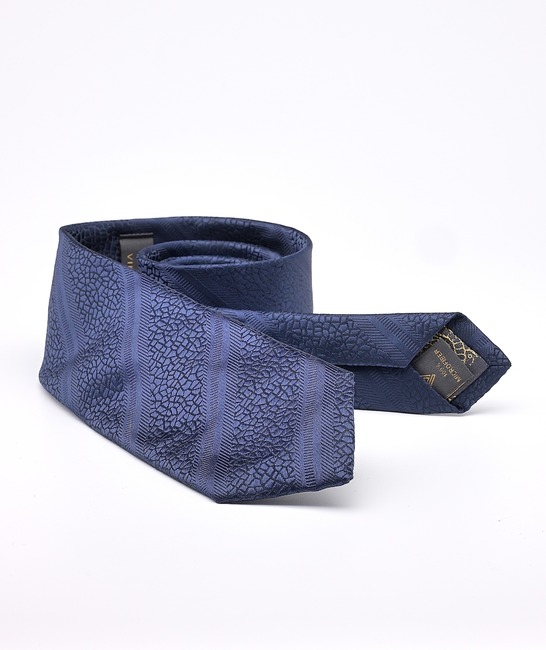 Μπλε κλασική γραβάτα με μωσαϊκό σχέδιο και γραμμές