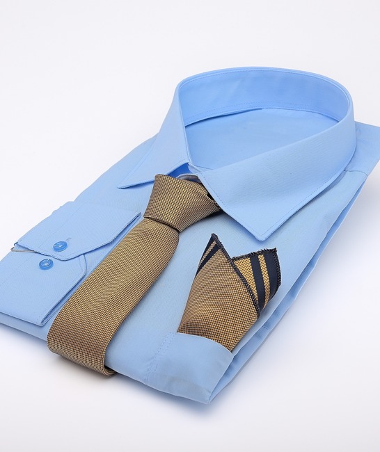 Premium γραβάτα μουσταρδί χρώμα με μπλε πουά