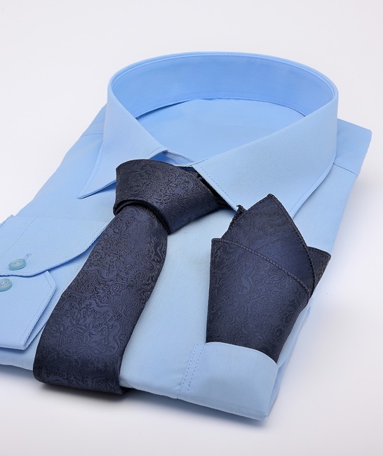 Ανδρική στενή γραβάτα με στοιχεία paisley, σκούρο μπλε χρώμα