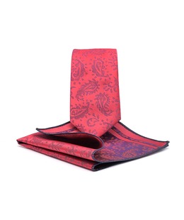 Κομψή κόκκινη γραβάτα με λαχούρι σχέδιο