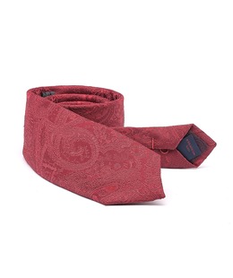 Ανδρική στενή γραβάτα με λαχούρι σχέδιο σε μπορντώ χρώμα