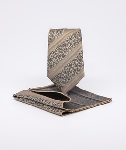 Ανδρική χρυσή γραβάτα σε μπλε μωσαϊκό